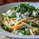 Ricotta Lemon Peas Linguine
