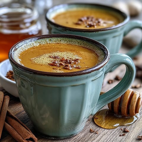 Golden turmeric and ginger milk, a comforting, aromatic drink for a healthy boost.