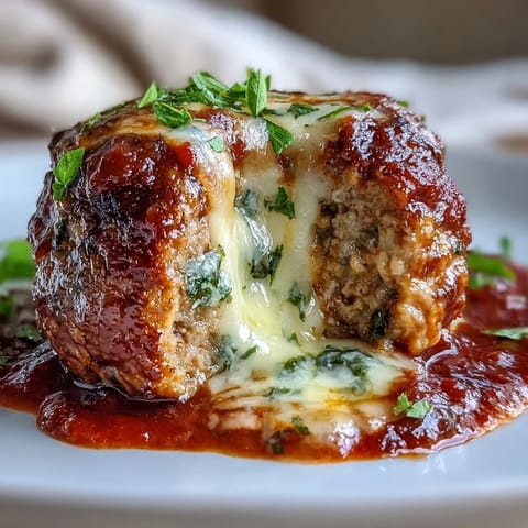 Steam rises from tender meatballs coated in rich red sauce and melted cheese.