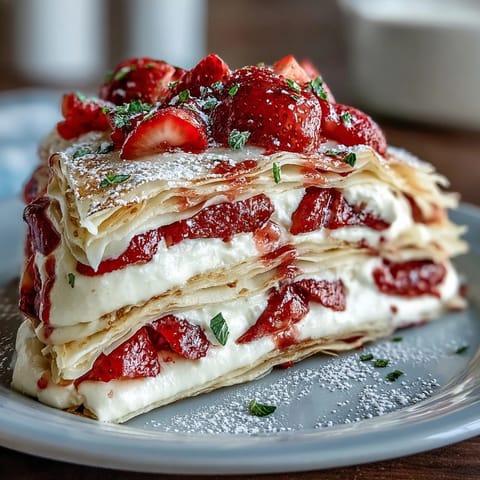 Strawberry Crepe Cake Layers