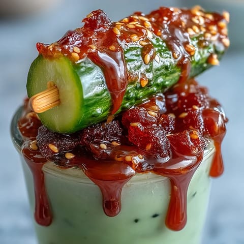 Layered Chamoy Pickle Kit snack cup filled with crunchy pickles, sour gummy strips, and mini candies for a bold sweet-and-spicy treat.