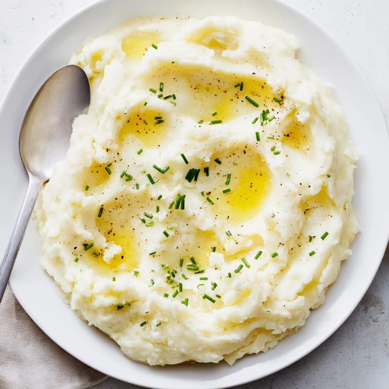 Steaming bowl of homemade Mashed Potatoes made with Yukon Gold potatoes, butter, and warm milk on a cozy table.