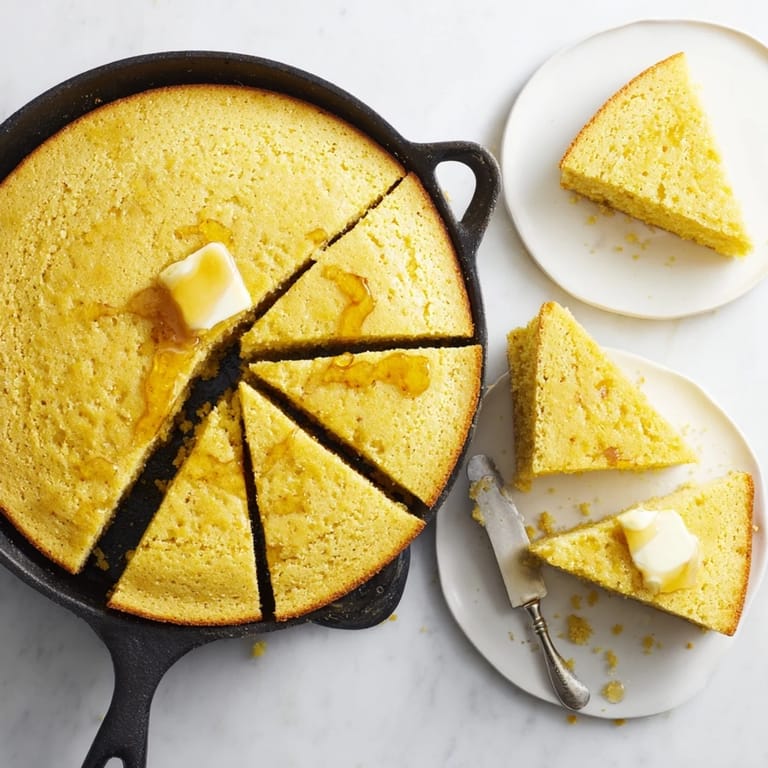 Homemade cornbread with a perfectly crisp edge, paired alongside a warm bowl of chili.