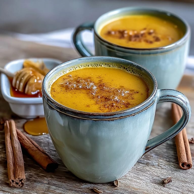 Vibrant golden milk with warming spices, perfect for a soothing evening treat.