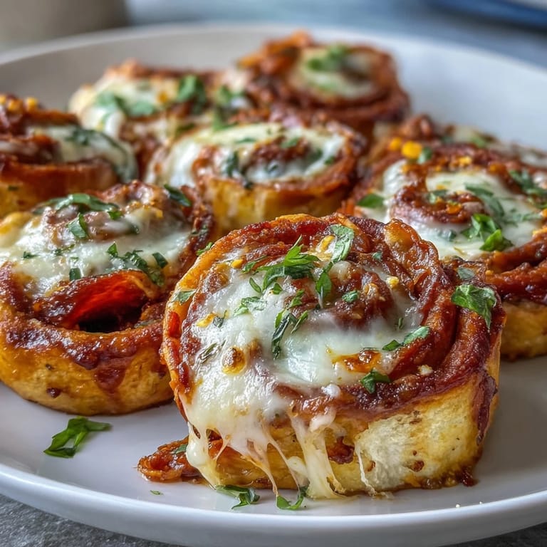 Sliced Tortilla Pizza Rolls showing pepperoni and bell peppers, with a gooey cheese pull and steam rising.