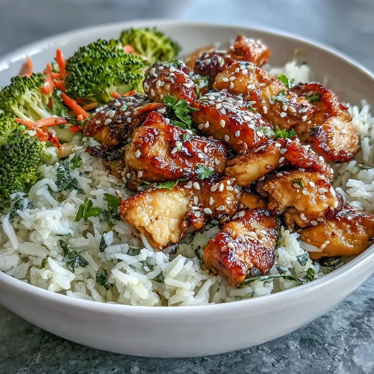 Vibrant chicken and rice bowl loaded with marinated chicken, crunchy vegetables, and fragrant rice, ideal for a balanced and flavorful meal.