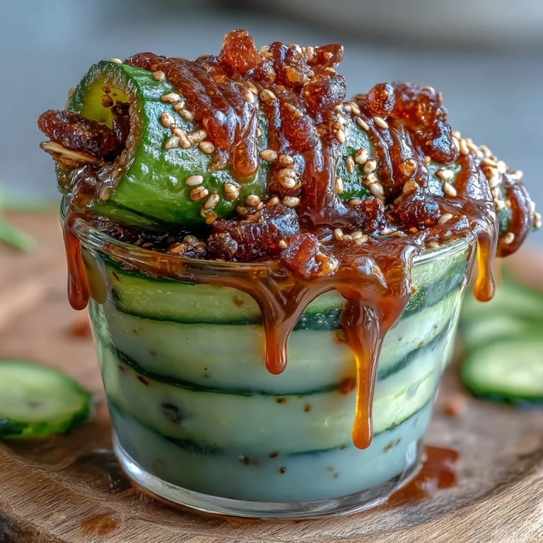 Bright and colorful Chamoy Pickle Kit served in a cup with chamoy sauce, Tajín, and fruity candies for an easy viral snack.