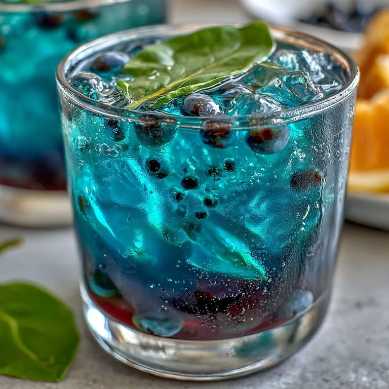 A visually stunning Butterfly Pea Flower Lemonade with swirling colors, perfect for summer.