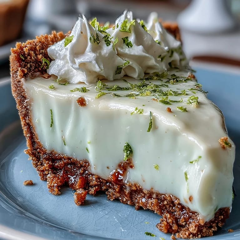 Tangy no-bake key lime pie ready for a summer gathering, chilled to perfection.
